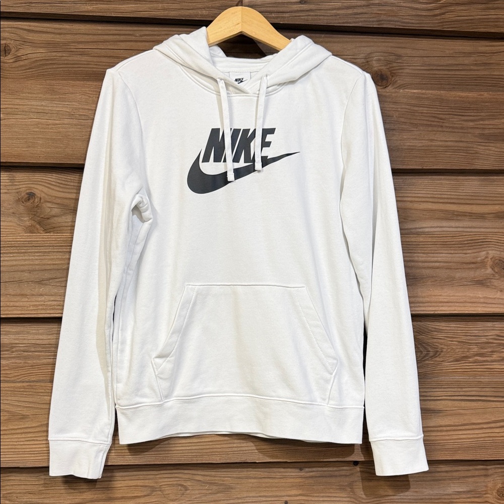 Nike White Hoodie with Black Swoosh